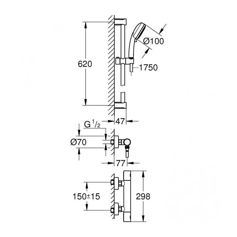 Grohe Grohtherm 800 Cosmopolitan Термостат для душа