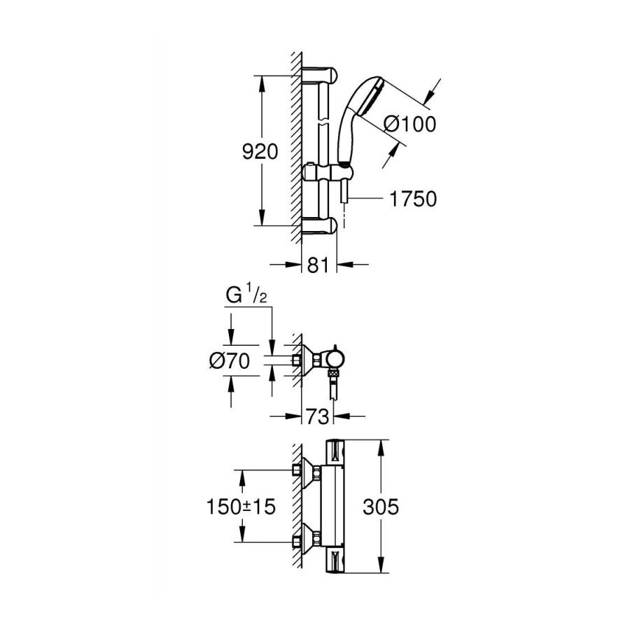 Grohe Grohtherm 800 Термостат для душа