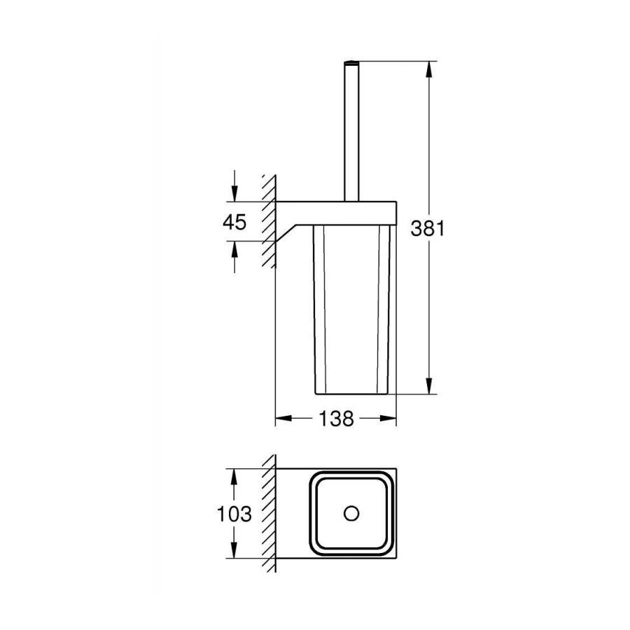 Grohe Selection Cube Ершик для туалета со скрытым креплением