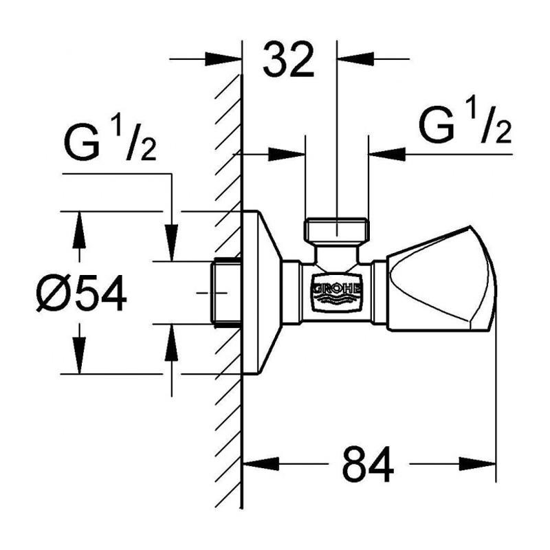 Grohe Угловой вентиль 1/2″-1/2″ для подключения смесителей