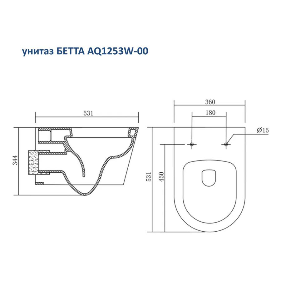 AQUATEK БЕТТА рама AQUATEK Standard с клавишей и крепежом унитаз БЕТТА с тонким сиденьем soft-close заказать онлайн