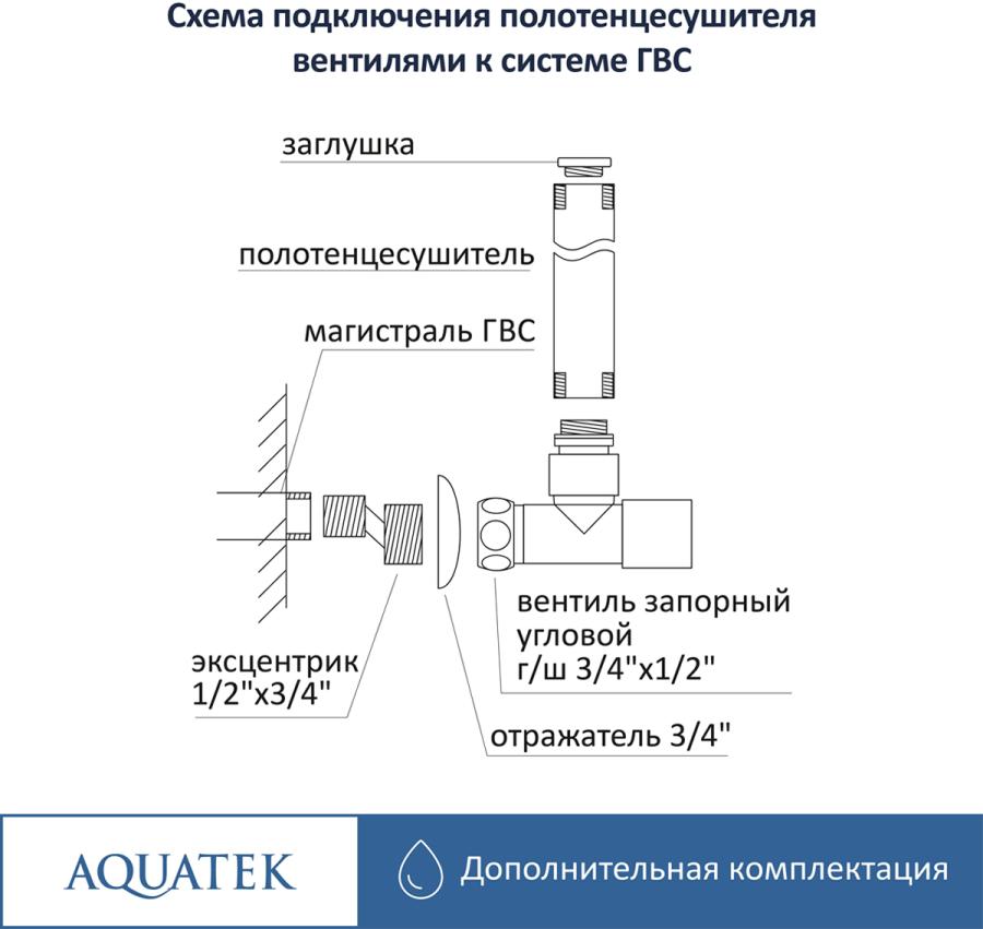 Купить AQUATEK Комплект фитингов для нижнего подключения водяных полотенцесушителей типа лесенка