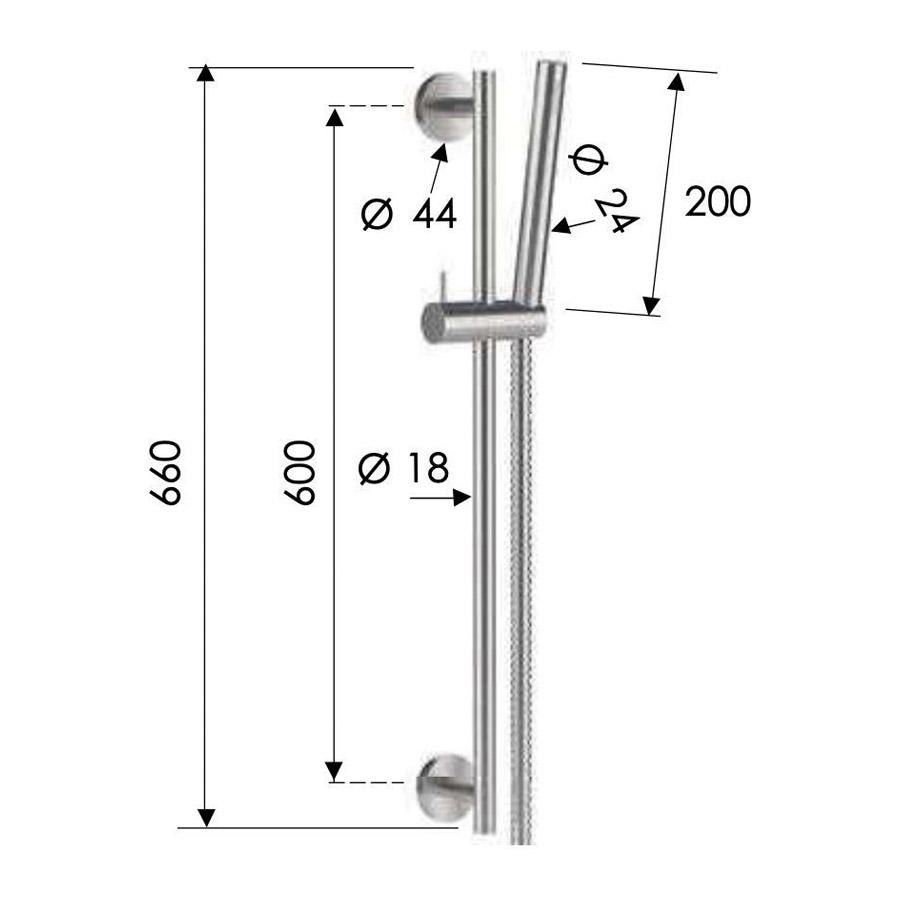 REMER INOX Душевая стойка с ручным душем и шлангом