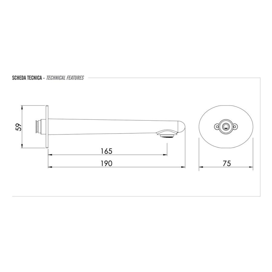 REMER Vanity Излив настенный 190