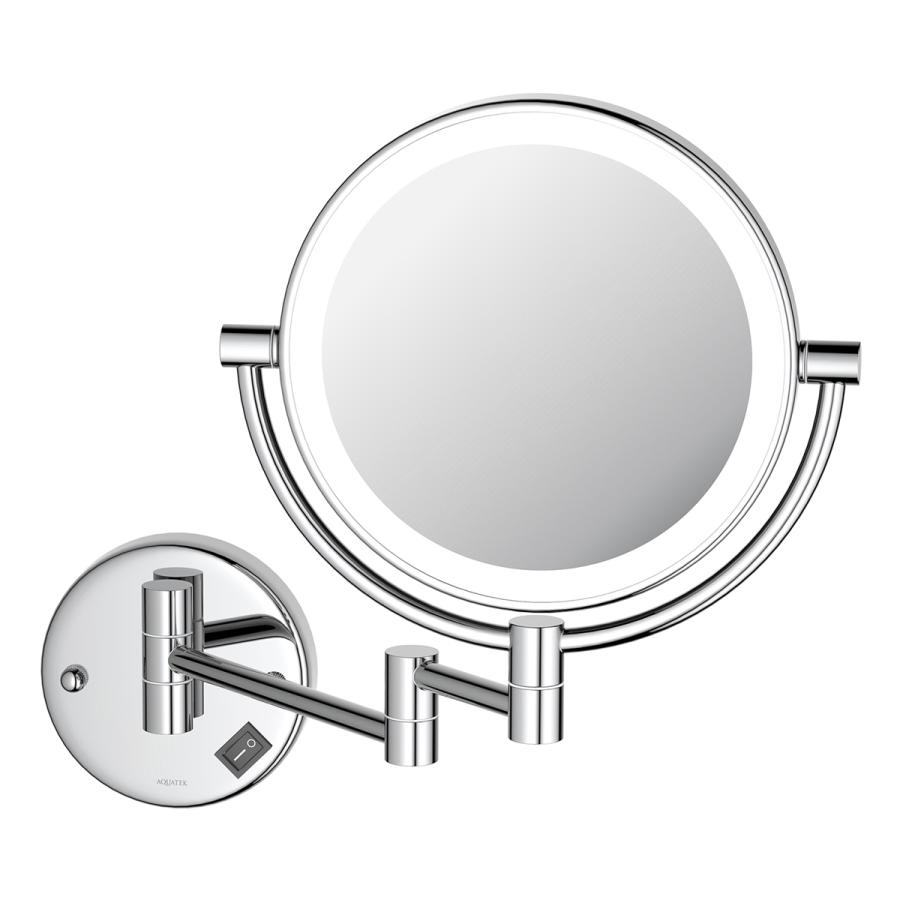AQUATEK Зеркало косметическое настенное с подсветкой 5х AQ4912CR