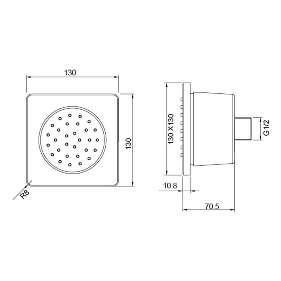 AQUATEK Боковая форсунка 130x130