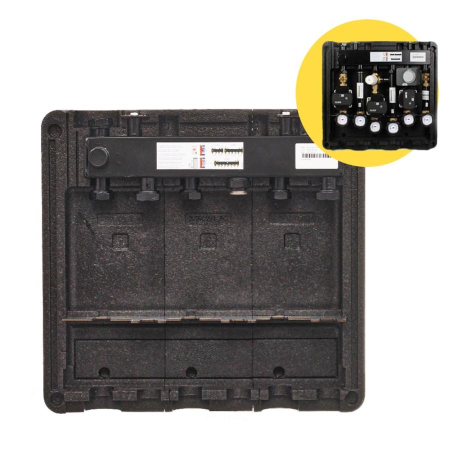 ELSEN SmartBox 2.0 Комбинированная гребенка Dn 20 с гидрострелкой 4 контура с крепежом и теплоизоляцией, Q=2 м³/ч