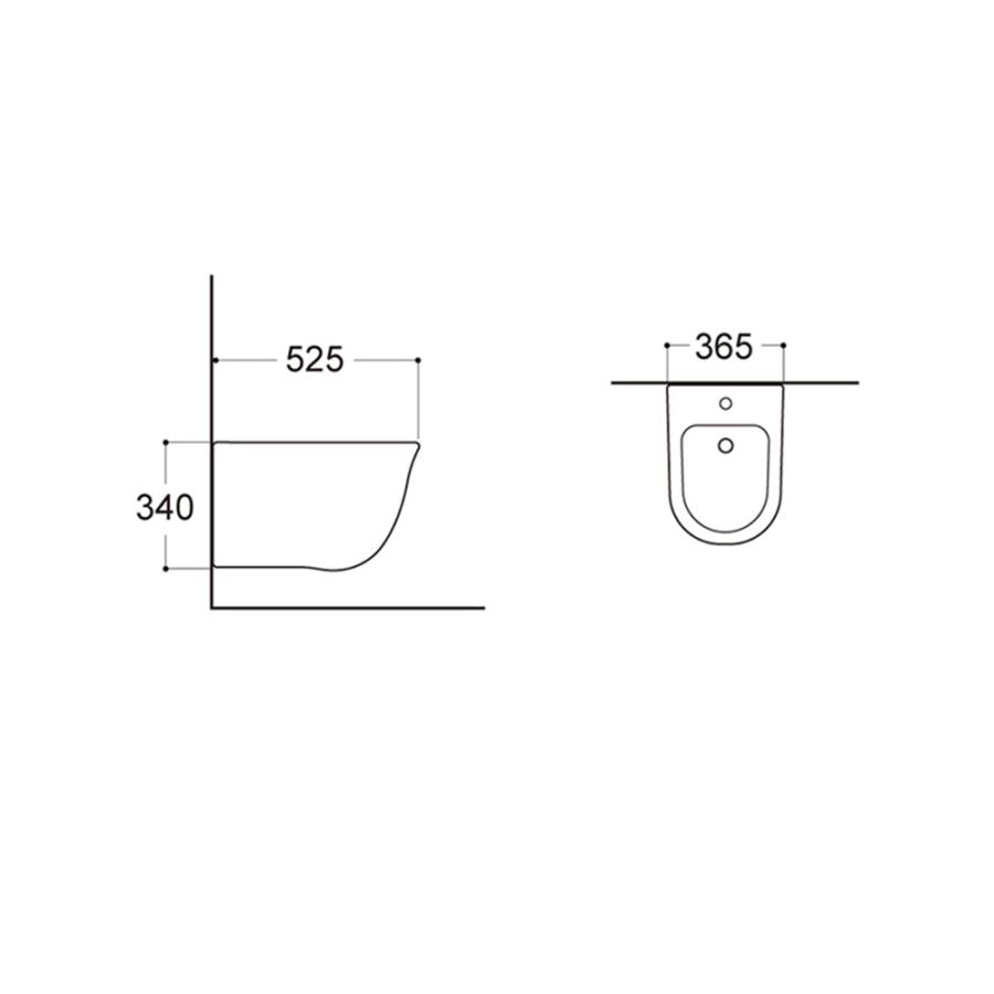 AQUATEK КЛАССИК Биде подвесное 525x365x340