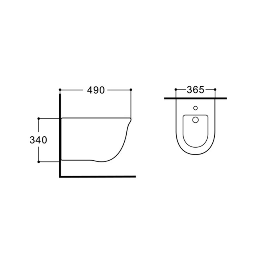 AQUATEK КЛАССИК Биде подвесное 490x365x340
