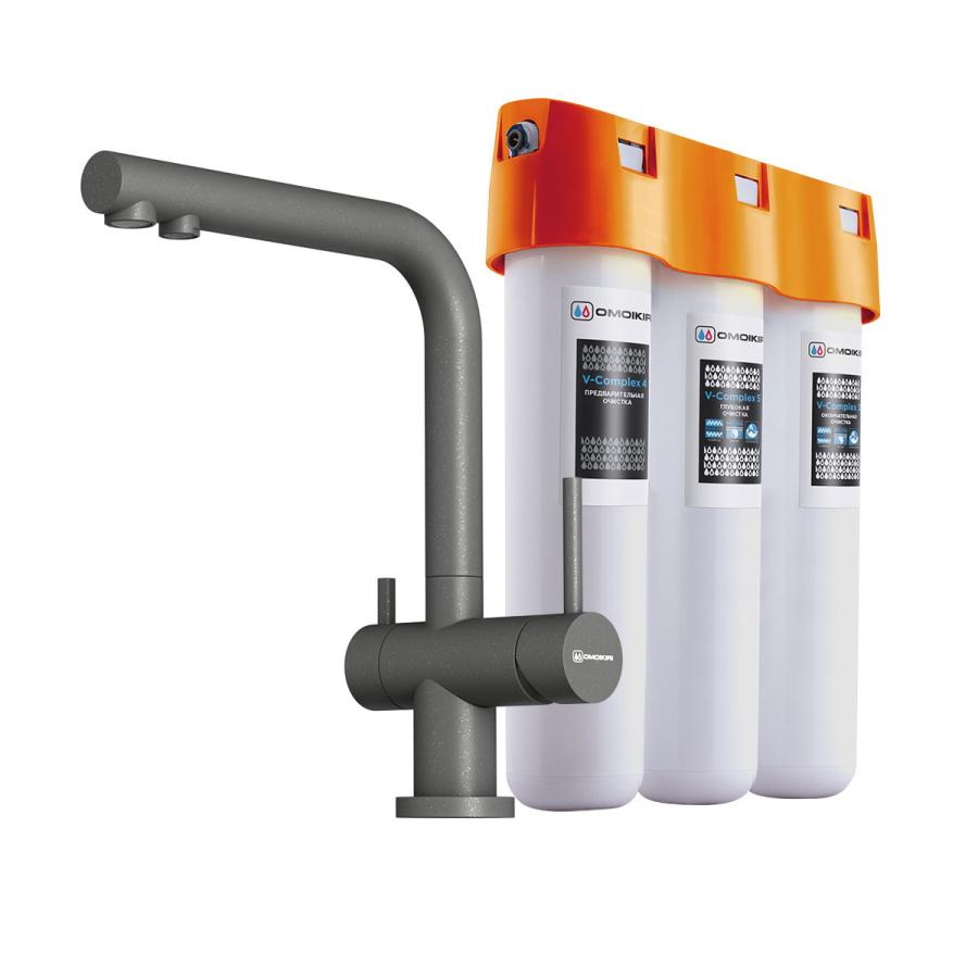 Omoikiri Nagano Комплект смеситель PL-P и фильтр Pure drop Lite 4064.8028P