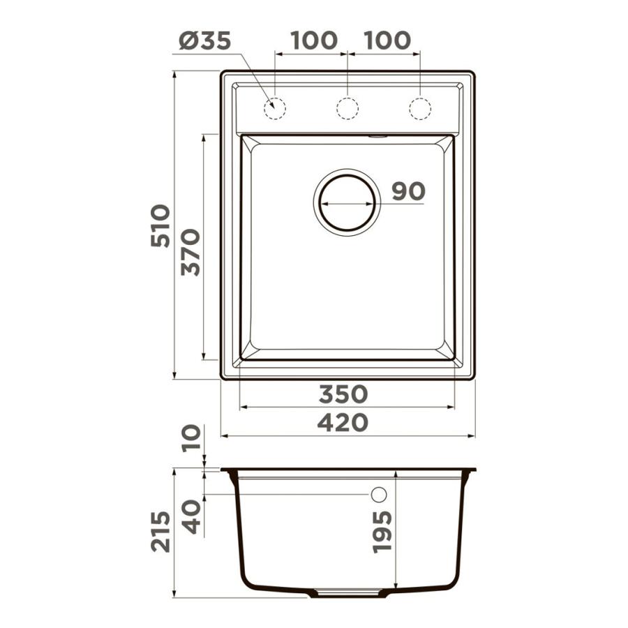 Omoikiri Daisen Кухонная мойка 42-PA Artgranit