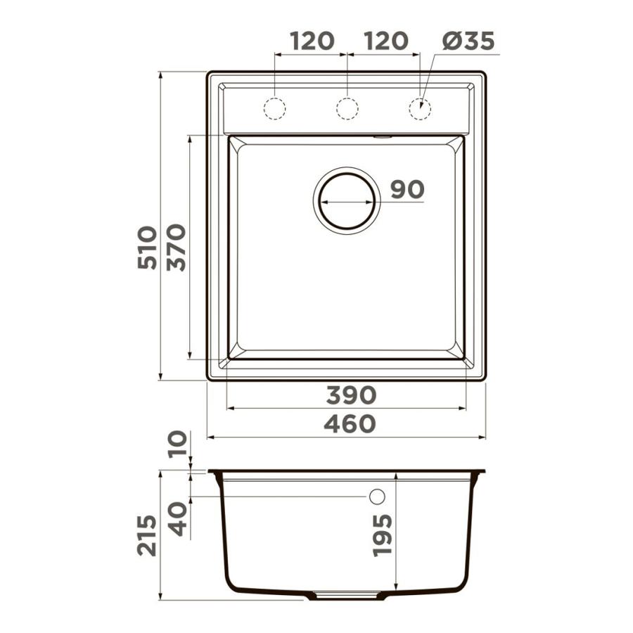 Omoikiri Daisen Кухонная мойка 46-PA Artgranit