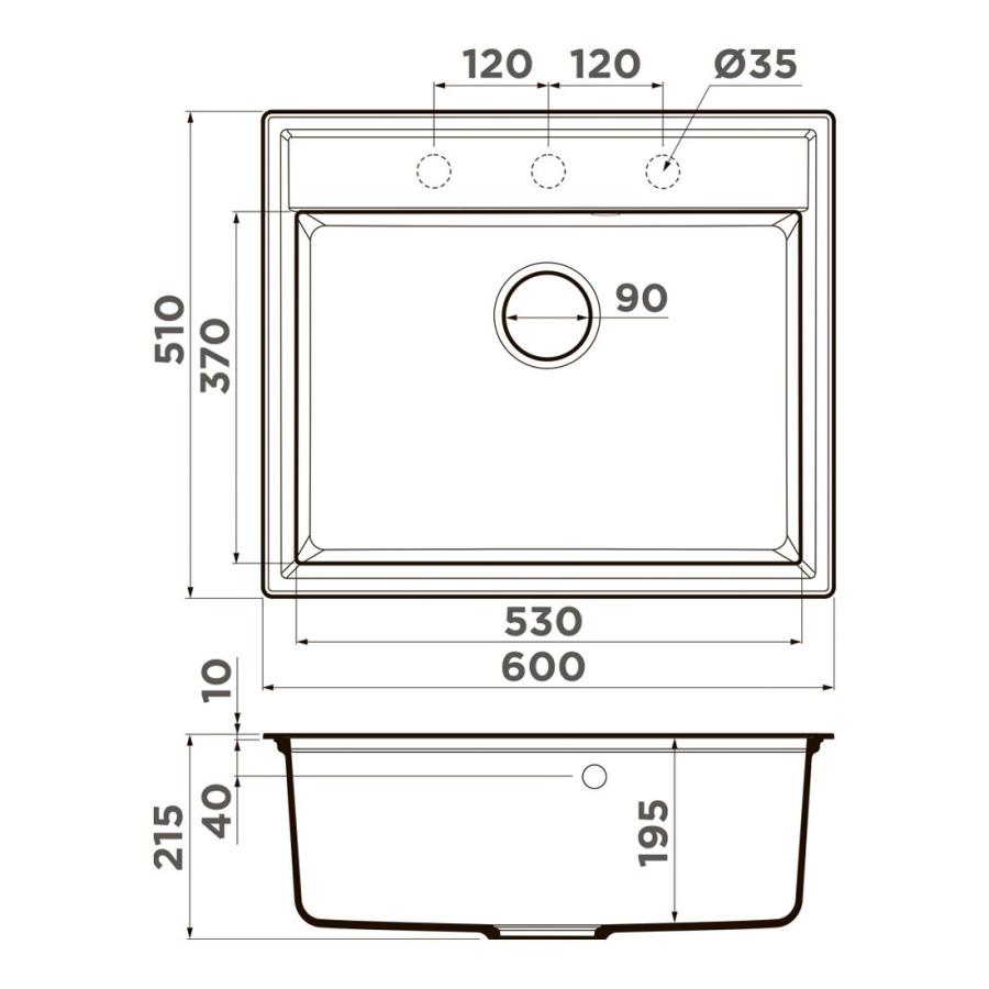 Omoikiri Daisen Кухонная мойка 60-SA Artgranit