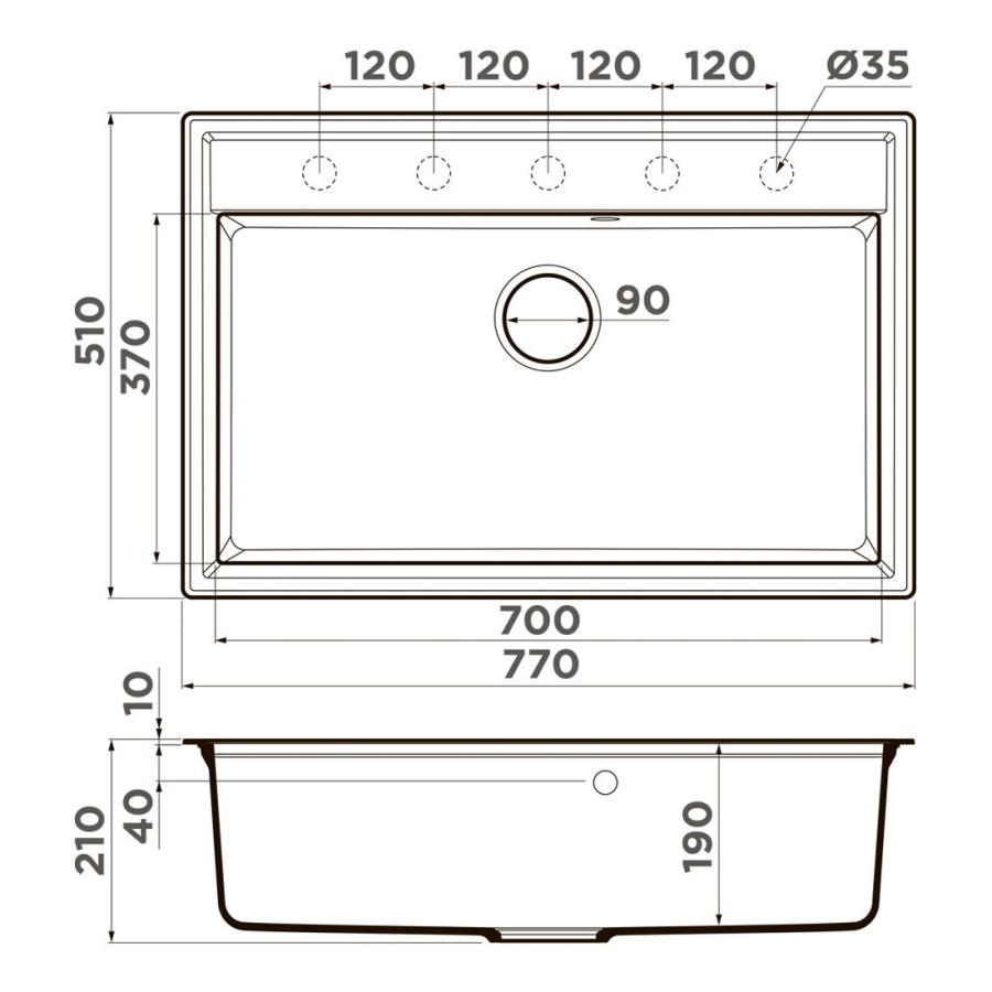 Omoikiri Daisen Кухонная мойка 77-SA Artgranit