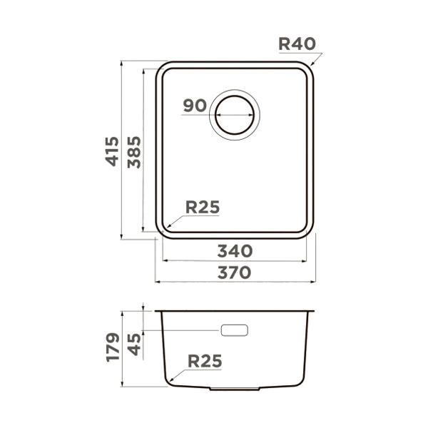 Omoikiri Omi Кухонная мойка 37-U/I Ultra-GB нержавеющая сталь