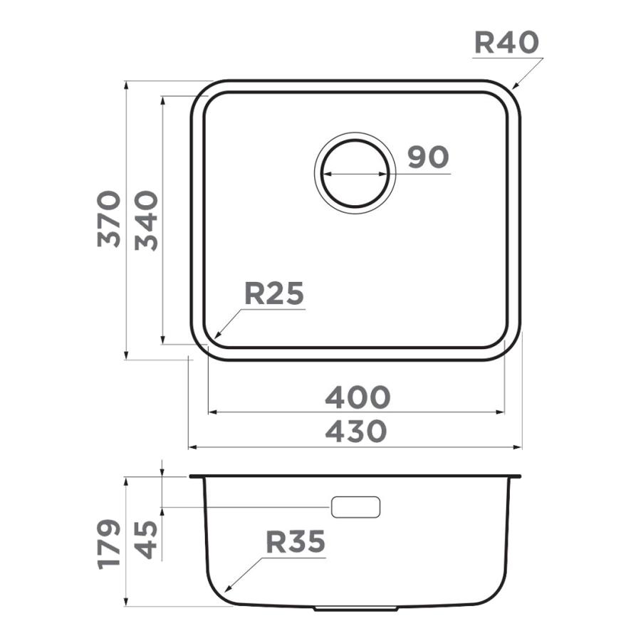 Omoikiri Omi Кухонная мойка 43-U/I Ultra Mini-LG нержавеющая сталь