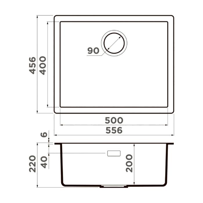 Omoikiri Yamakawa Кухонная мойка 55T-U/I-BL Tetogranit