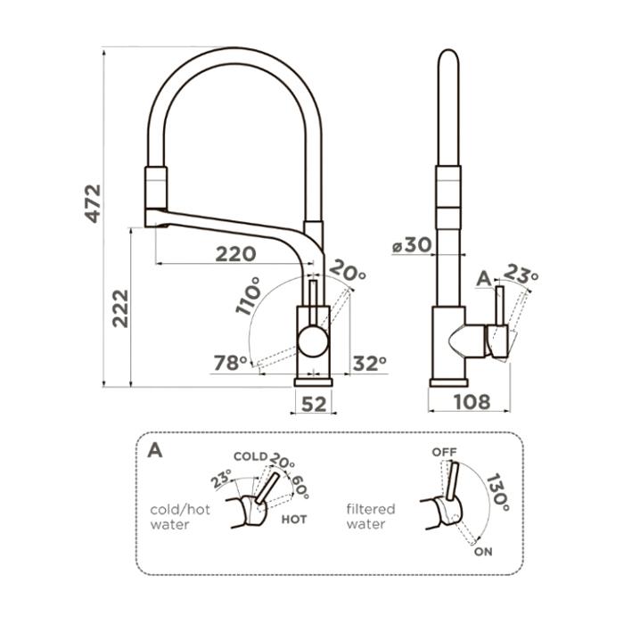 Omoikiri Sinto Смеситель для кухни 2 Plus-C-WH латунь