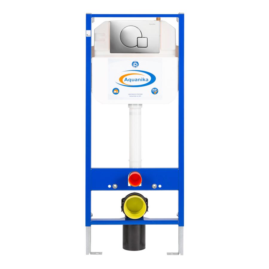 Акваника Basic Инсталляция для подвесного унитаза 113x45x12см  с кнопкой смыва крепежом и шумоизоляцией 10.702.450.02.10