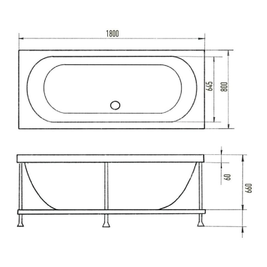 Купить Акваника Line Акриловая ванна 180x80