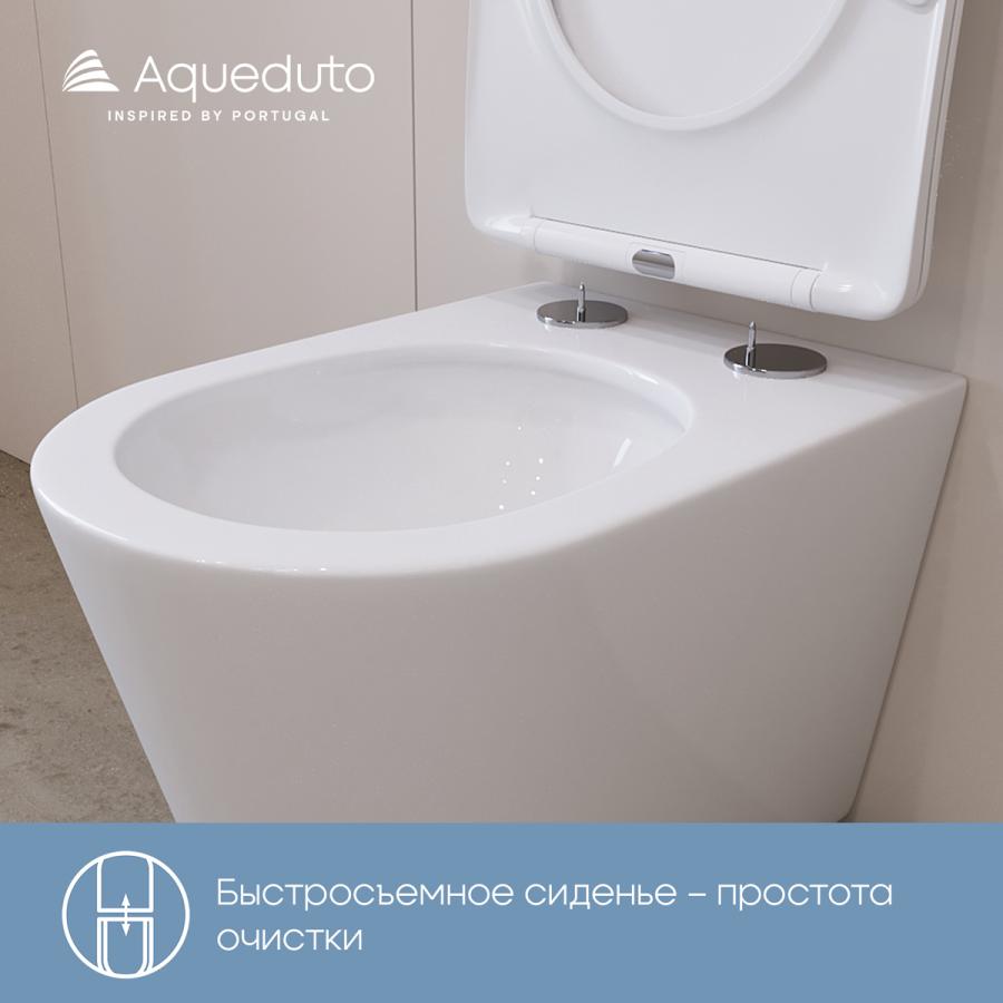 AQUEDUTO CONE Plus Унитаз подвесной 520*365 безободковый Tornado сиденье с микролифтом в интернет-магазине