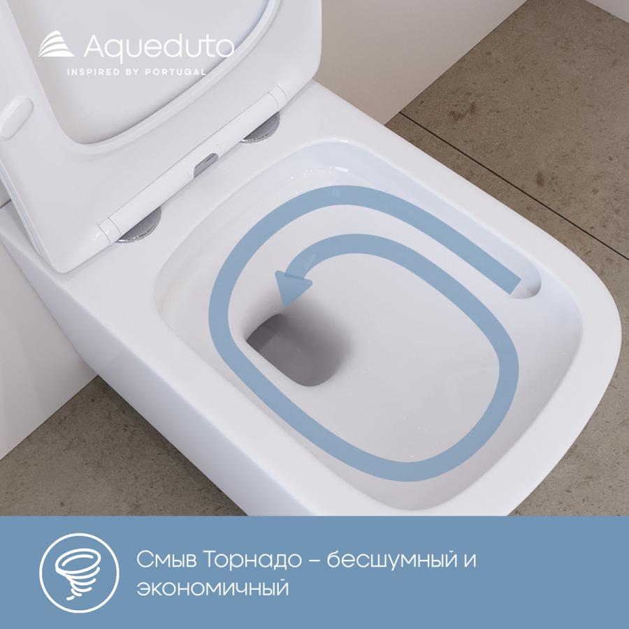 AQUEDUTO MACIO Plus Унитаз подвесной 525*345 безободковый Tornado сиденье с микролифтом заказать онлайн