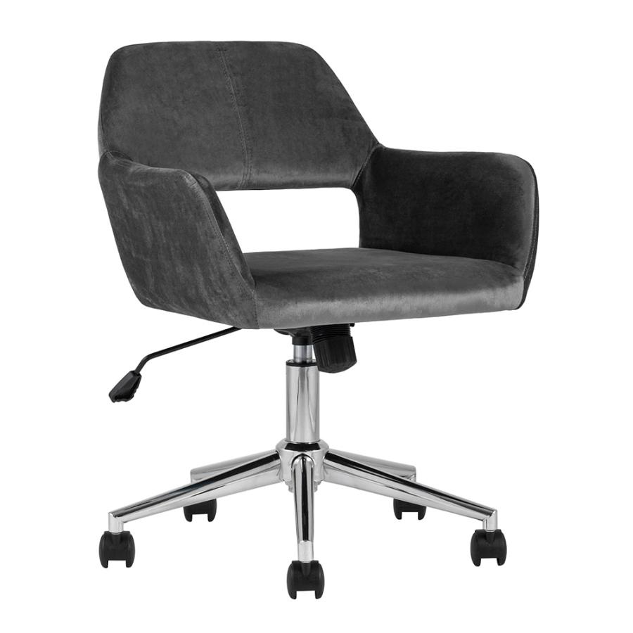 StoolGroup Стул офисный ROSS, велюр (УТ000003612) ROSS CHROME VELVET GREY
