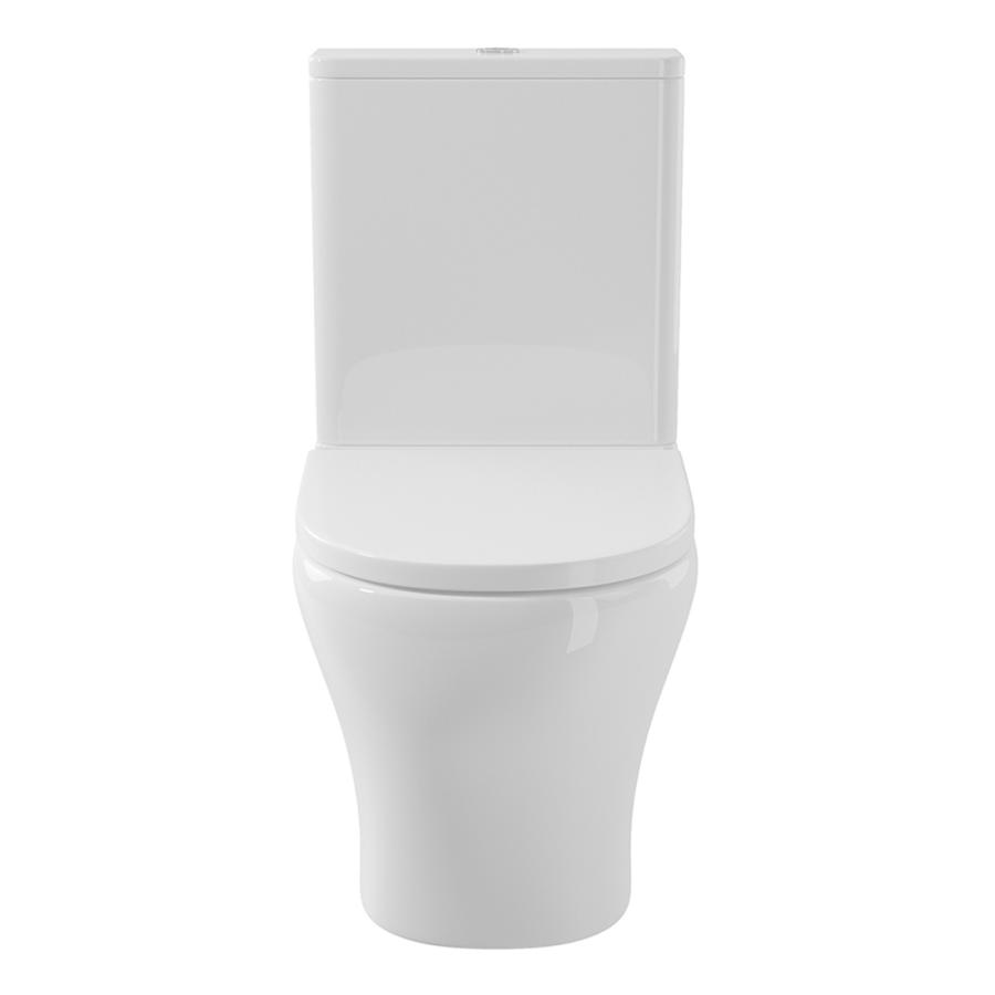 AQUEDUTO OVO Light Унитаз напольный 610x360 безободковый с бачком и сиденьем с микролифтом белый глянцевый