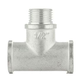 Тройник ВНВ TIN никелированная латунь равнопроходной