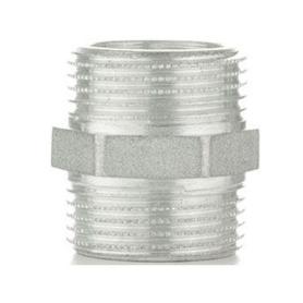 Ниппель НН 3/8'-3/8' TIN никелированная латунь равнопроходной
