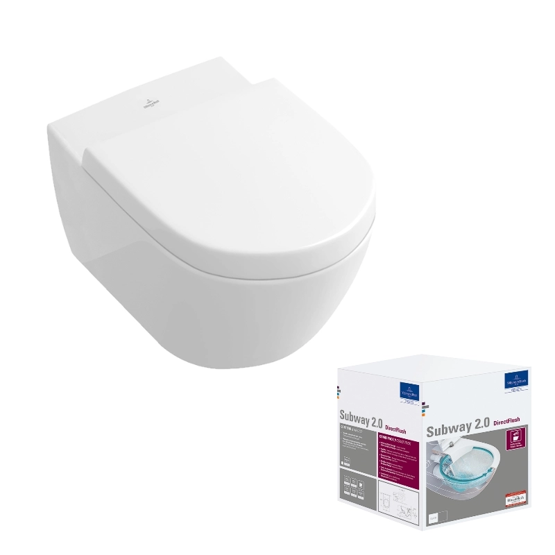 Villeroy&Boch Subway 2.0 Комплект Унитаз подвесной безободковый (с открытым смывным краем) с сиденьем SlimSeat