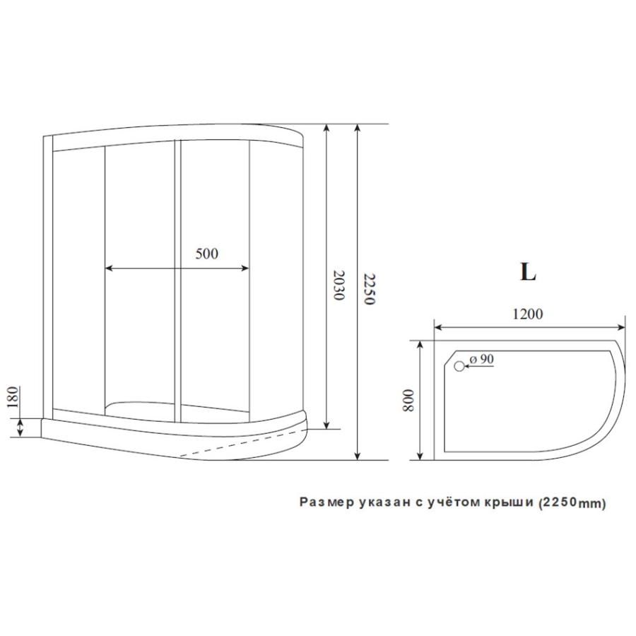 Timo PREMIUM Душевая кабина хром ILMA 902 L