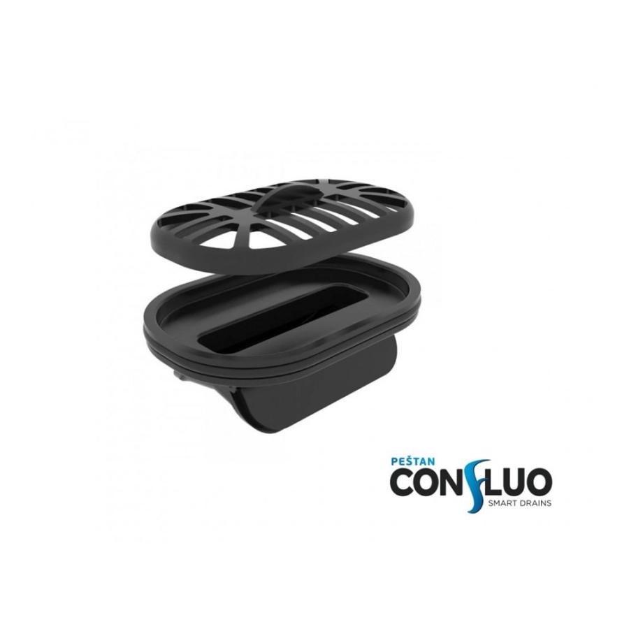 Pestan Душевой лоток Confluo Premium Line 650 Black Glass Gold изображение