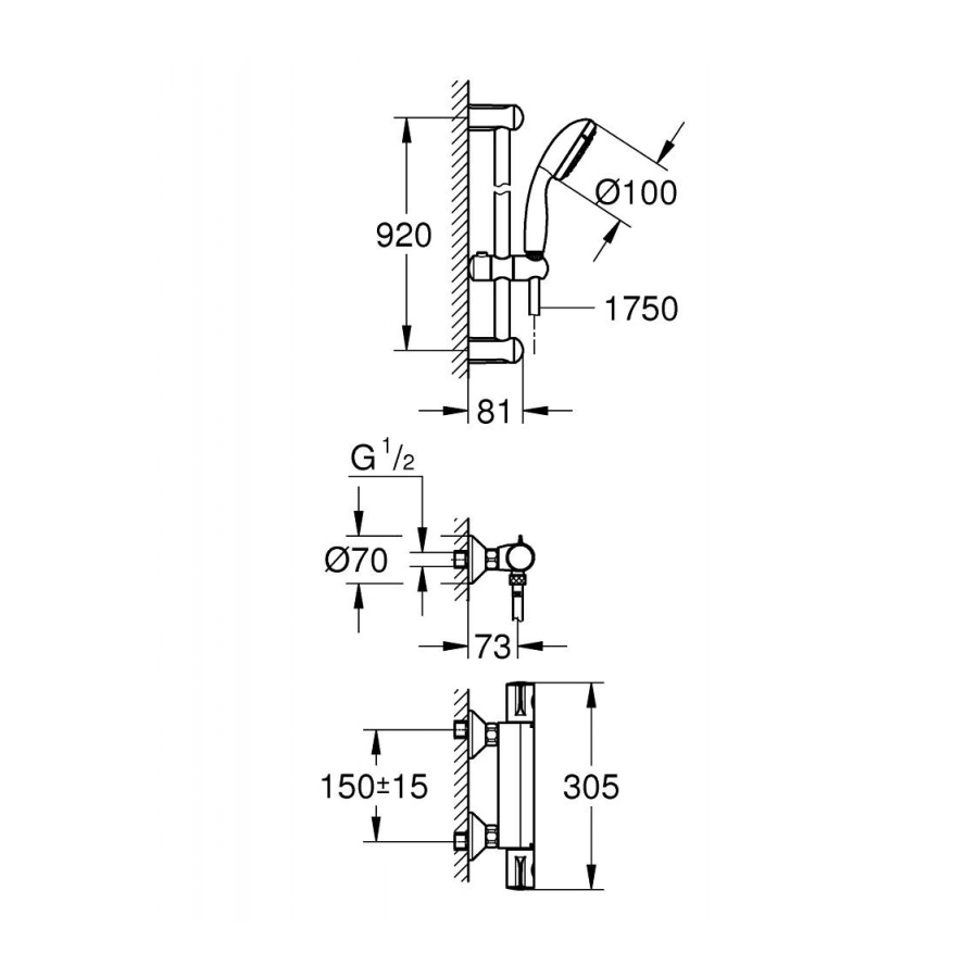 Grohe Grohtherm 800 Термостат для душа