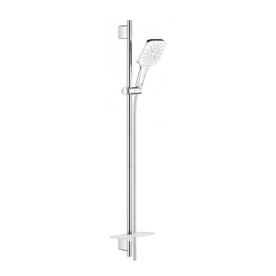 Grohe Rainshower SmartActive Cube 130 Душевой гарнитур с душевой штангой шлангом и полочкой 26587LS0
