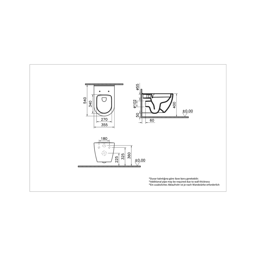 Vitra Подвесной унитаз Mia Round SmoothFlush безободковый 54 CM без сиденья  белый 7510B003-0075 – купить в Omnisan