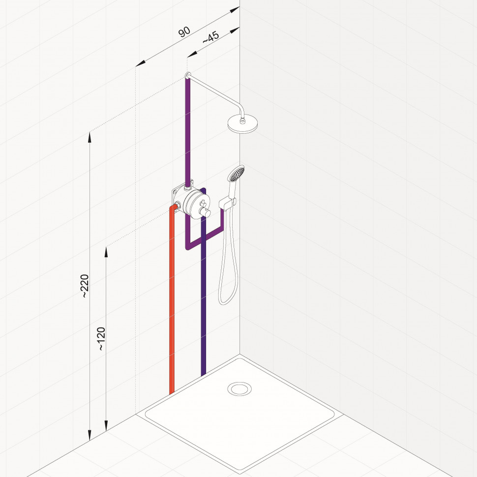 Душевая система Клуди с термостатом схема монтажа