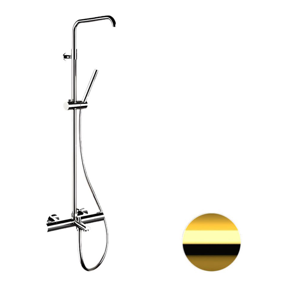 REMER Elegance Душевая система термостатическая с изливом, золото глянцевое
