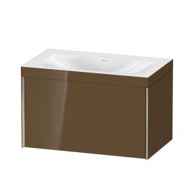 XV4610 XViu Умывальник мебельный с подвесной тумбочкой c-bonded в комплекте, 800x480 мм, коричнево-оливковый глянцевый лак, 800 x 480 мм