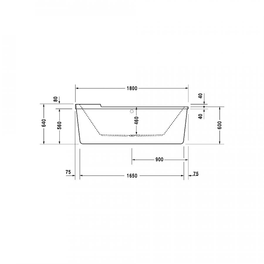 Duravit Starck tubs & showers Starck tubs & showers Ванна овальная, отдельно стоящая, с двумя наклонами для спины, с акриловой панелью и ножками, 1800 x 800 мм белый 700010000000000 - Изображение 3