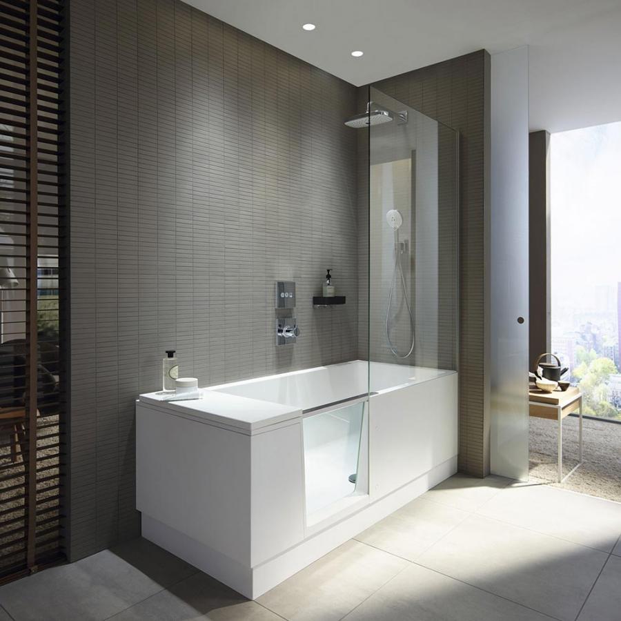 Купить Duravit Shower + Bath Ванна с углом справа прозрачное стекло