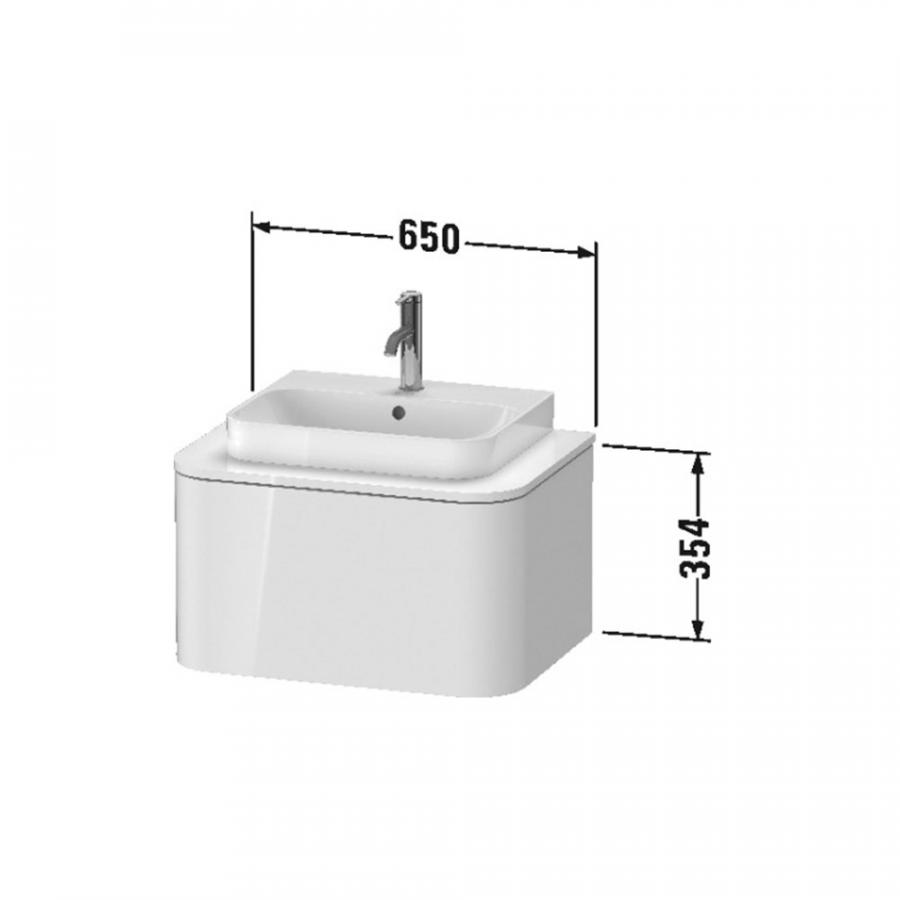 Duravit Happy D.2 Plus Тумбочка для подвесной консоли, 650 x 480 мм серо-коричневый HP494006060 - Изображение 2
