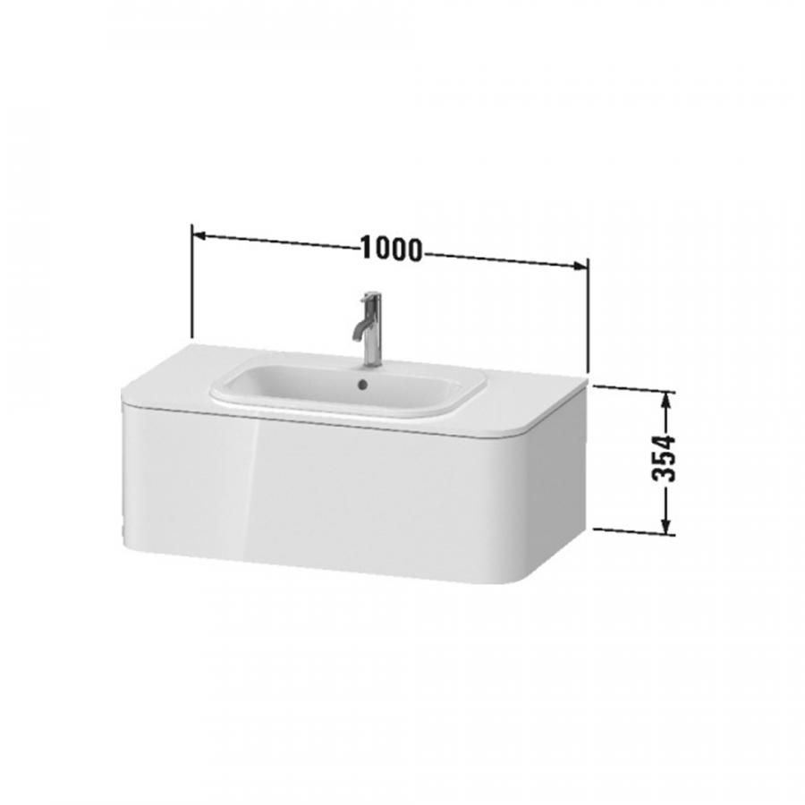 Duravit Happy D.2 Plus Тумбочка для подвесной консоли, 1000 x 550 мм серый камень HP495109292 - Изображение 2