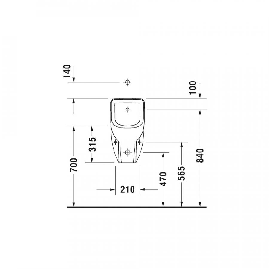 Duravit D-Code Писсуар, 305 x 290 мм белый 0828300000 - Изображение 4