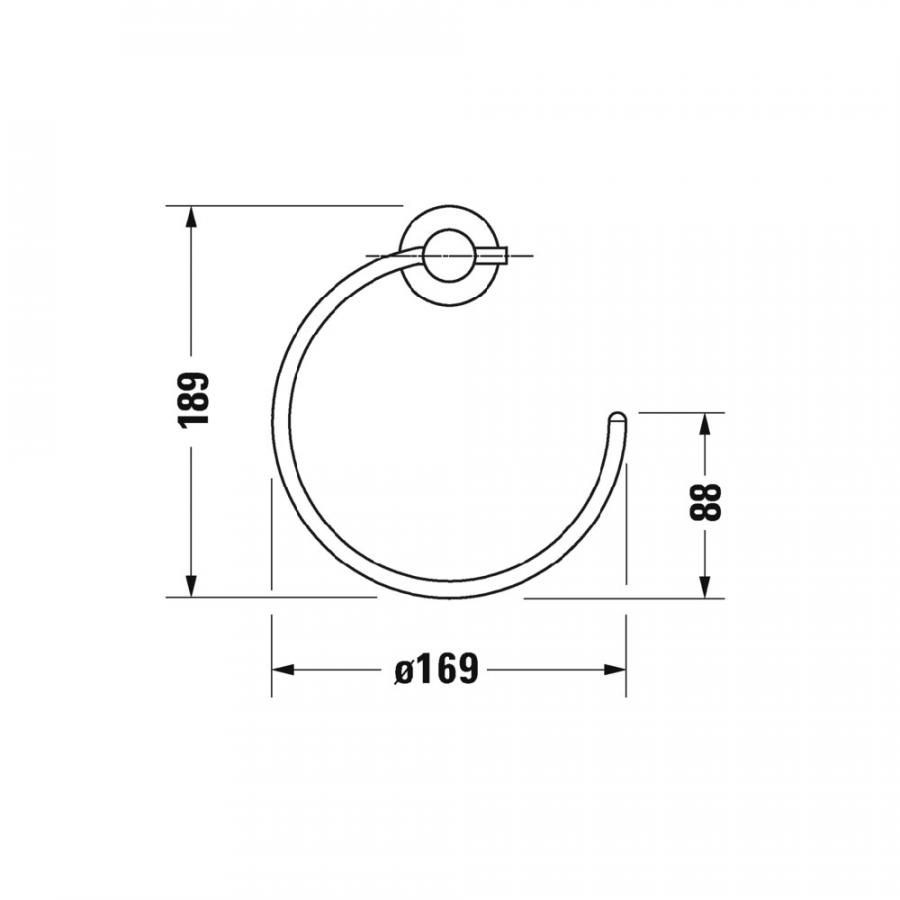 Duravit D-Code D-Code Кольцо для полотенца хром 0099211000 - Изображение 2