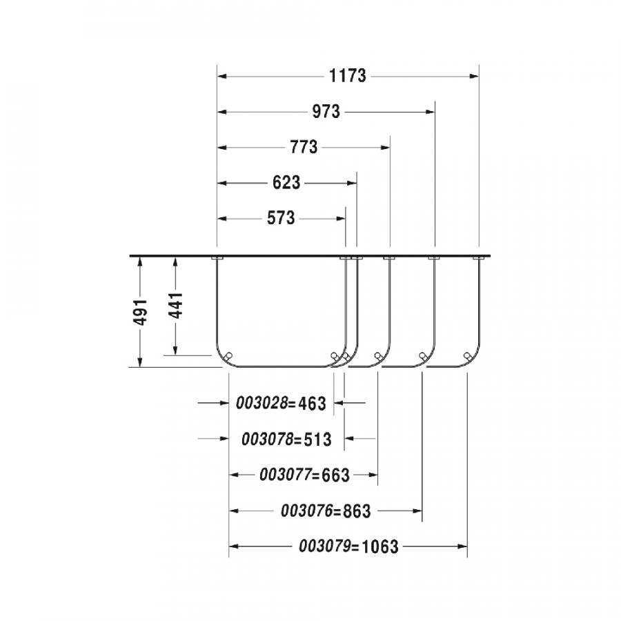 Duravit Happy D.2 Металлическая консоль хром хром 0030281000 - Изображение 3