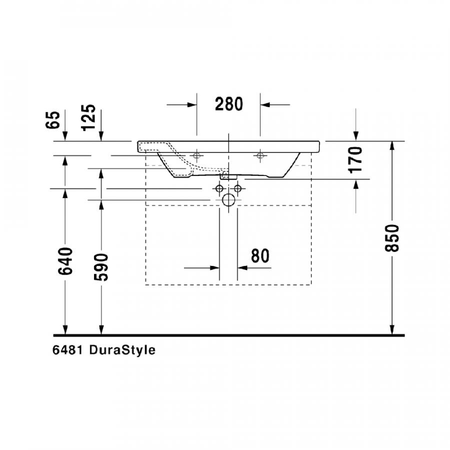 Duravit DuraStyle Комплект мебели: выдвижной ящик + умывальник # 232080 800*455, 800 x 455 мм каштан темный DS006105353 - Изображение 5