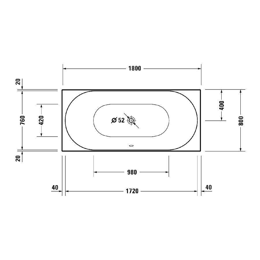 Купить Duravit D-Neo Ванна 1800 x 800 мм белый