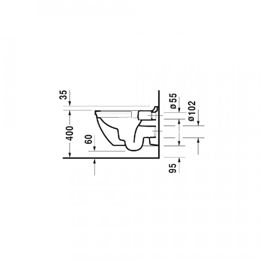 Duravit Starck 3 подвесной унитаз без смывного края, длина 54 см 2527090000 - Изображение 3