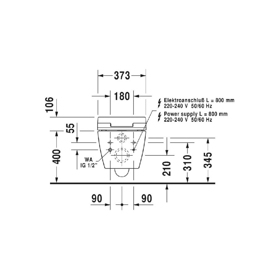 Купить Duravit ME by Starck Унитаз подвесной Rimless для SensoWash® белый